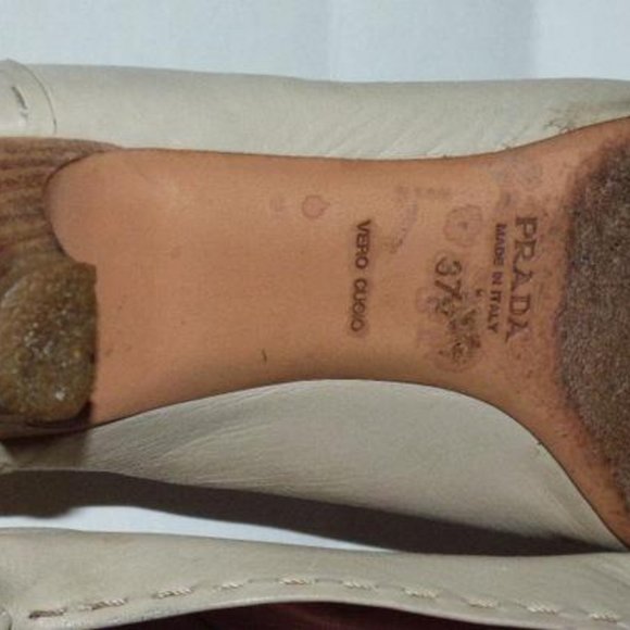 Prada Ivory Squared Pointy Toe Kitten Heel - Picture 10 of 12